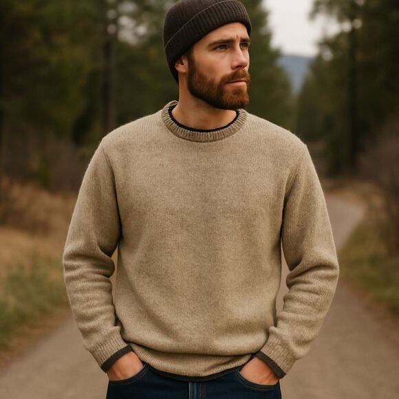 Woolrich Oat Mix Crewneck Sweater, made in India, size XL.Heritage outdoor - Picture 1 of 9